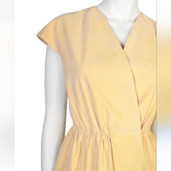 Halston RARE Saks Fifth Ave Vintage 1970 vintage yellow ultra suede wrap p2p 18 - Picture 2 of 16